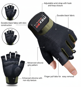 ถุงมือฝึกความแข็งแรง Rexfit Sports |   ถุงมือยกของแบบหนาพิเศษ พร้อมการเสริมความแข็งแรงบริเวณข้อมือ สวมใส่สบาย - Product Image 5