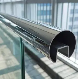 Frameless Glass Railings Fittings Spotted Pipe Stainless Steel Balustrade Slot Tube