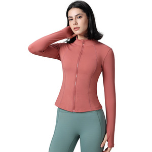 NUEVA chaqueta de manga larga con cremallera de fitness Ropa de alta calidad Pieza de remolque de secado rápido Yoga Deportes Correr Ropa deportiva elástica - Product Image 6