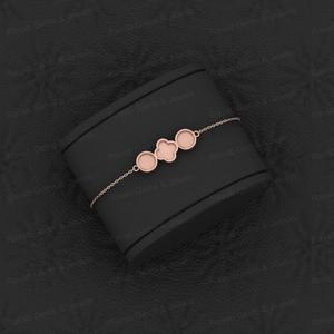 Pulsera de trébol y abalorio redondo de Plata de Ley 925 sólida de la mejor calidad, buena para cenizas y trabajo de resina, recuerdo, joyería de leche materna - Product Image 3