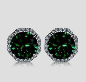 925 Déclaration Meilleure conception Boucles d'oreilles en argent sterling 925 Quartz vert de pierre précieuse fait à la main avec topaze blanche Boucles d'oreilles de meilleure qualité - Product Image 1