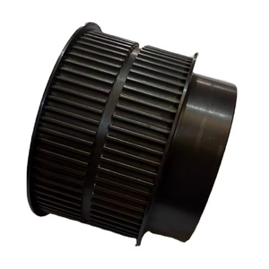 Poulie de distribution HTD 95T 5M double, largeur de courroie 25 mm, en acier, avec bride, finition noir oxydé EN8 - Product Image 4