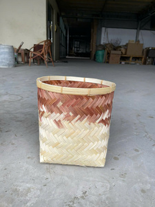 Trending Bamboo Woven Storage <b>Baskets</b> <b>with</b> Patterned <b>Lid</b> for Fruit Laundry Dining Room Furniture Decorative Storage Boxes Bins - Product Image 6