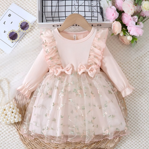 Chất lượng cao màu hồng xu hướng số lượng lớn bán buôn thiết kế mới Kid quần áo choàng cô gái bên váy - Product Image 2