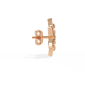 ต่างหูทองคำ 18K ประดับเพชรเพาะเลี้ยงในห้องปฏิบัติการที่ได้รับการรับรองจาก IGI รูปทรงดอกไม้ชุบทองคำเหลือง - Product Image 6