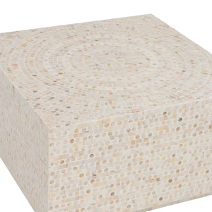 Table basse carrée en coquille de capiz artisanale pour salon moderne de luxe, vente en gros de table basse en nacre de grande taille en provenance du Vietnam - Product Image 2