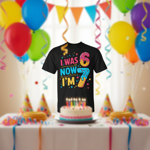 เสื้อยืดวันเกิดอายุ 67 ปี เสื้อยืดส่งเสริมการขายแบบปรับแต่งได้สำหรับเด็กอายุ 7 ขวบ - Product Image 3