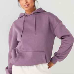 Femmes de haute qualité 100% coton velours hiver longs sweats à capuche en gros Logo personnalisé ensembles décontractés solide motif conception - Product Image 3