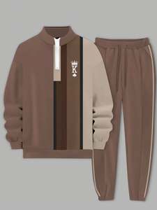 ชุดกีฬาคอกลมสองชิ้นสำหรับผู้ชายสูทลำลองมีฮู้ดเสื้อผ้าลำลองทรงหลวมพิมพ์ลาย3D สำหรับฤดูใบไม้ร่วง - Product Image 6