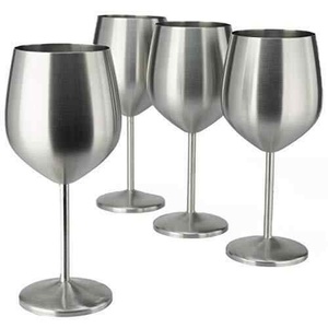 Bar Accessories Premium Quality <b>Double</b>-<b>Walled</b> Stainless Steel Wine <b>Glass</b> with Lid for Convenience Hand Crated Steel Juice <b>Glass</b> - Product Image 5