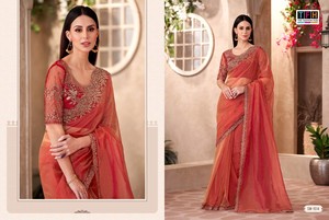 Designer Party Wear Fancy Saree Collection Catalogue complet disponible au tarif de gros, collection premium au tarif de gros. - Product Image 3