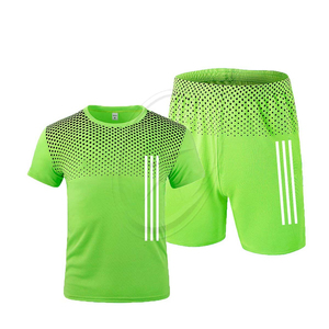 ชุดออกกำลังกายแขนสั้นกางเกงขาสั้น2ชิ้นแห้งเร็วชุดออกกำลังกายของผู้ชายชุดฤดูร้อน - Product Image 1