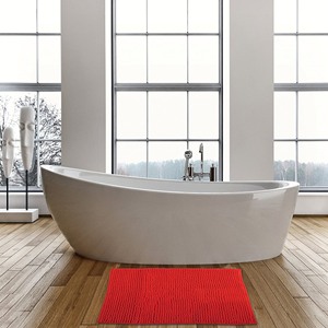Tapis de bain en microfibre MSV « Chenille » rouge, 60 x 90 cm - Product Image 5