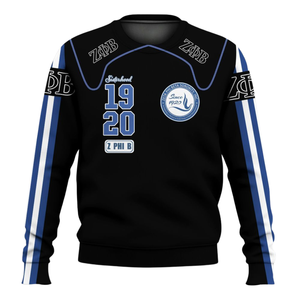 Sudadera con cuello redondo Zeta Phi Beta Greek Sorority 1920 para mujer, jersey bordado azul - Product Image 1