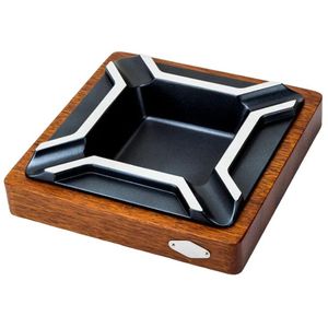 Nouvel arrivage de cendrier en résine époxy et bois de forme carrée au design moderne avec logo de couleur personnalisé portable pour l'intérieur et l'extérieur - Product Image 6