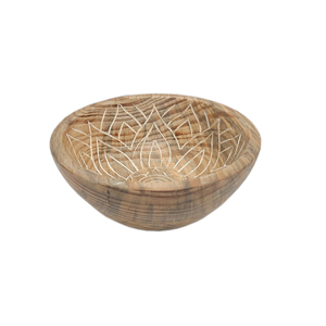Bol de fruits de forme ronde en bois décoratif tendance pour ustensiles de cuisine de table bol à salade maison et hôtels nourriture et collations bols de service - Product Image 3