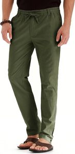 2025 Vintage grande taille hommes pantalons haute qualité léger tricoté toile séchage rapide taille moyenne Style lavé - Product Image 3