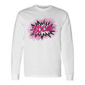 Camiseta de Manga Larga con Estampado de Burbuja de Expresión de Cómic 'Boom Bang Pow', Categoría de Producto Promocional - Product Image 3