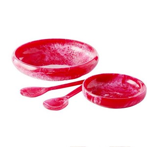 Fabriqué en Inde, ensemble de saladiers en résine écologique, résistant au lave-vaisselle, moderne, 11 pouces, ustensiles à salade pour la maison et la cuisine - Product Image 3