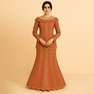 Bayang Emas Modeste Traditionnel Musulman Kebaya Respirant Coton Mousseline de Soie BAJU KURUNG Plus Taille et Caractéristiques Antistatiques - Product Image 5