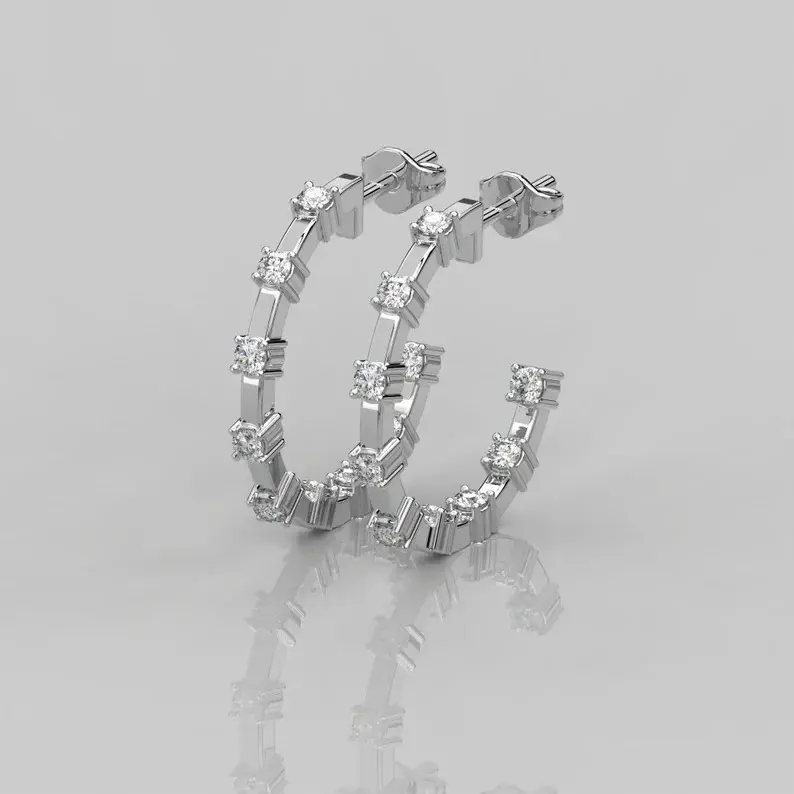 Top vente 925 Sterling plaqué zircone cubique diamant goutte boucle d'oreille prix disponible de l'Inde