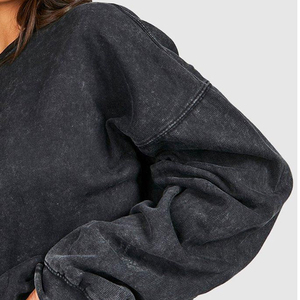 Nouveau Meilleur Fabricant Grossiste Survêtement d'Hiver pour Femme de Haute Qualité Logo Personnalisé 100% Coton Teint Uni à Capuche avec Cordon de Serrage - Product Image 5
