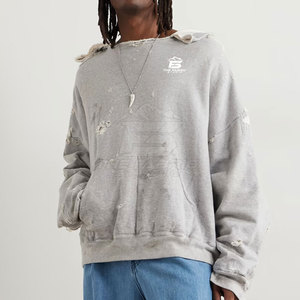 เสื้อฮู้ดดี้ผู้ชายสไตล์วินเทจเท่ๆ ผ้าฝ้ายฟลีซ 100% เป็นมิตรกับสิ่งแวดล้อม สวมใส่สบาย เหมาะสำหรับแฟชั่นสตรีท - Product Image 2