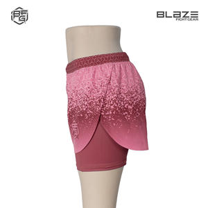 MMA Gym Short en toile taille haute pour femme Short d'entraînement confortable et respirant Logo personnalisable Couleur unie NO GI Jiu-Jitsu - Product Image 3