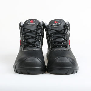 أحذية عمل رجالية من الجلد الطبيعي مضادة للانزلاق مع مقدمة فولاذية، أحذية أمان معتمدة CE EN20345 لصناعة البناء - Product Image 5