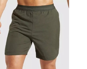 Custom Logo Solid Casual Eco-Friendly Quick Dry Breathable Polyester Activewear Sport Shorts Drawstring Double <b>Layer</b> Men - Product Image 1