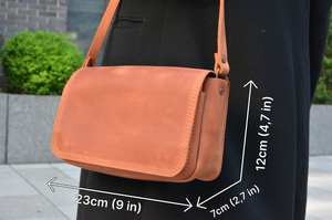 Bolso cruzado de cuero Vintage para mujer con diseño simple de moda, bolso con correa para el hombro con diseño personalizado para mujer - Product Image 3