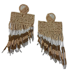 Nouveau Mode Bijoux Broderie Boucles D'oreilles À La Main Perlé Boucles D'oreilles pour Femmes et Filles De L'Inde bonne couleur graine perle boucle d'oreille - Product Image 1