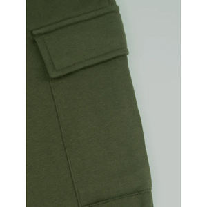 Anti-wrinkle Mid Waist Vintage Man Trouser Plain Dyed 100% Polyester Fleece Sweatpants Jogger for Men - Product Image 3