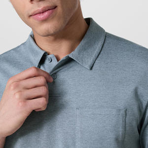 Ventes en gros de chemises de golf en coton 100% tricoté avec logo personnalisé, respirantes, à séchage rapide, avec poche brodée, pour hommes, athlétiques - Product Image 3