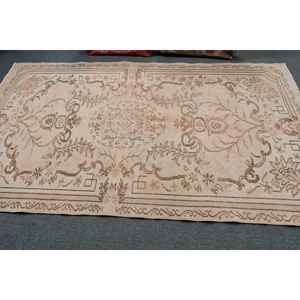 Alfombra Turca Vintage de 4.8x8.3 pies, Alfombra de Lana con Borde Marrón - Product Image 3