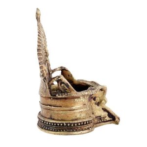 Diwali Puja-lámpara de aceite de latón dorado hecha a mano para decoración del hogar, diosa del Sur, Lakshmi Deepak, SNS-1198 - Product Image 3