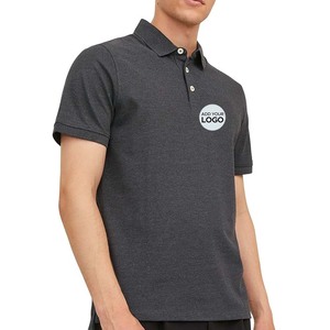 Customized Logo Men Embroidery <b>Striped</b> Trim Polo <b>Shirts</b> - Product Image 1