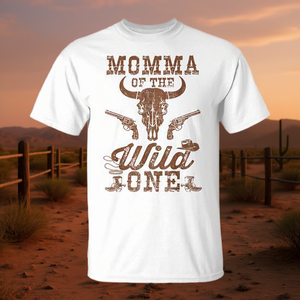 Camiseta personalizada de cumpleaños familiar de vaqueros del oeste Momma of the Wild One - Product Image 3