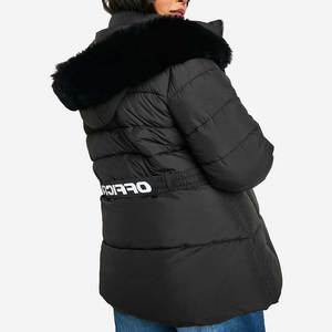 Veste matelassée tendance pour femmes, en cuir véritable, coupe-vent, imperméable, col montant, manches longues, automne-hiver, unie - Product Image 3