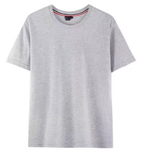 Camiseta de Verano Casual para Hombre, 100% Algodón, Manga Corta, Corte Holgado, Color Sólido Simple, Logotipo Bordado, Camisetas Tejidas - Product Image 1