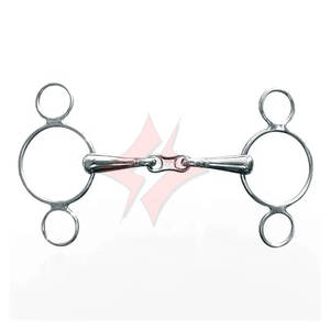 Premium Custom Made French Link 3 <b>Ring</b> Horse Bits High Quality Stainless Steel Western Dutch <b>Gag</b> Bits & German Silver Breeches - Product Image 1