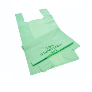 Sac à provisions à gousset latéral personnalisable par gravure biodégradable Oxo + Pla de haute qualité pour les supermarchés - Product Image 2