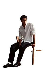 Chemises à col manches longues texturées en mélange de lin et de coton à coupe régulière de qualité supérieure personnalisées de marque pour hommes - Product Image 6