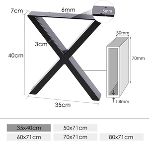 Vinahardware moderne noir brossé revêtement en poudre forgé en forme de fonte cadre en métal bureau Table basse banc jambes salle à manger école - Product Image 6
