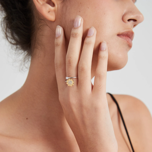 Nueva gran oferta, exquisita <span class=keywords><strong>serie</strong></span> versátil, anillo de circón de girasol, joyería de fiesta con piedra de diamante para regalo de vacaciones, envío de amigos - Product Image 2