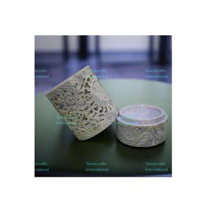 Brûleur à Huile en Marbre Naturel de Haute Qualité Stonecrafts International avec Base Résistante à la Chaleur pour Aromathérapie Spirituelle Toutes Saisons - Product Image 1