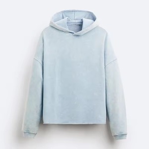 2025 Vintage lavage hommes coton pull à capuche surdimensionné Boxy conception avec goutte épaule ourlet brut hiver Streetwear récolte à capuche - Product Image 2