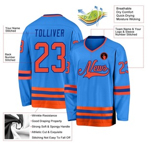 Uniforme de hockey sobre hielo con logo personalizado impreso, jersey sublimado para equipo, conjunto de calcetines a juego, ropa de hockey sobre hielo de malla transpirable - Product Image 2