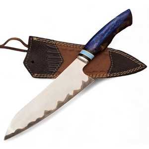 ชุดมีดโอเอ็มแบบสั่งทำมีดเชฟสแตนเลสพร้อมที่จับและหนังงานแฮนด์เมดครัว DIY - Product Image 1