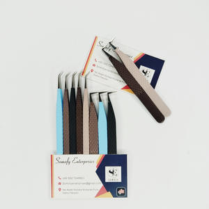 Pinzas de extensión de pestañas de aislamiento grande de etiqueta privada personalizadas 90 45 grados puntas de volumen de retención fuerte Acero inoxidable redondeado - Product Image 3